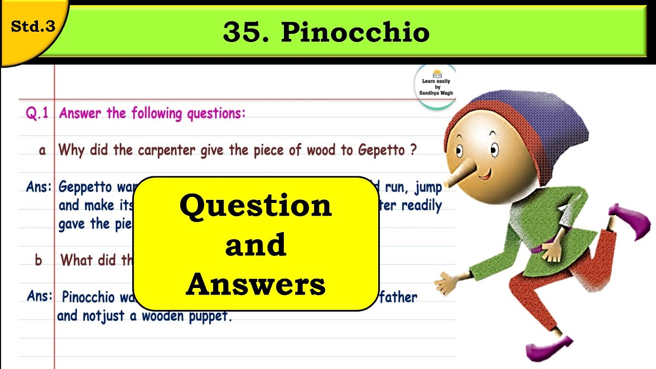 35. Pinocchio | Question Answers | std 3 | English Balbharati | Easy explanation