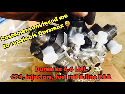 2011-2016 LML 6.6 Duramax Cp4 injectors fuel rails and line replacement