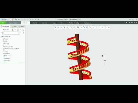 Stair design in Creo parametric rendering ||creo parametric