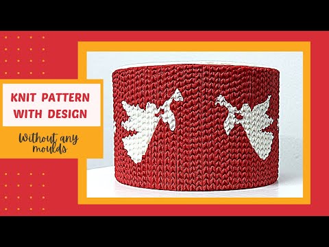 Easy fondant knit design pattern without mould | Easy fondant knit on cake design