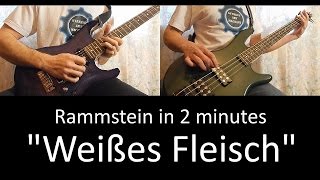 38) Rammstein - Weißes Fleisch (guitar & bass lesson + solo + TAB | cover HD) [IN 2 MINUTES]