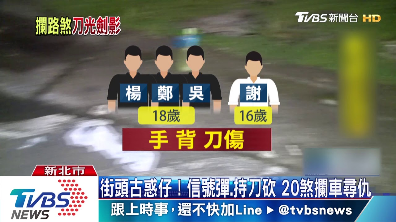 街頭古惑仔!信號彈、持刀砍 20煞攔車尋仇