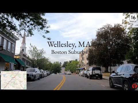 Wellesley, MA Driving Tour [4K] - (MA 16 East)