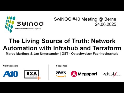 SwiNOG#40 | Network Automation mit Infrahub & Terraform | Marco Martinez & Jan Untersander