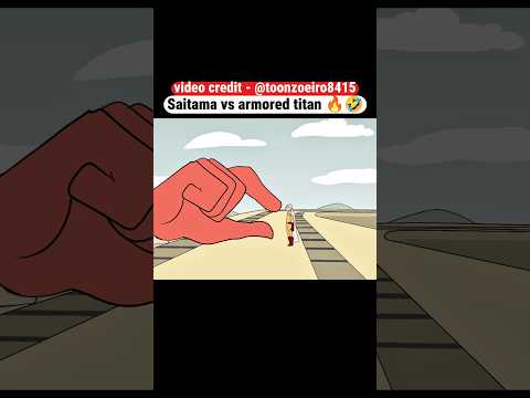 Saitama vs armored titan | Saitama used 0.0000000% power 🤣 #shorts #anime #saitama #badass #moments