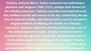 Valsalva, Antonio Maria - Medical Definition and Pronunciation
