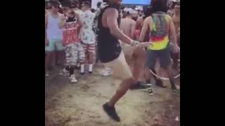 random guy dancing at music festival