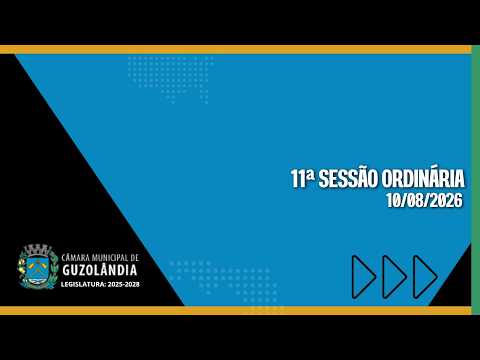 11ª SESSÃO ORDINÁRIA - CÂMARA MUNICIPAL DE GUZOLÂNDIA/SP - 10/08/2026