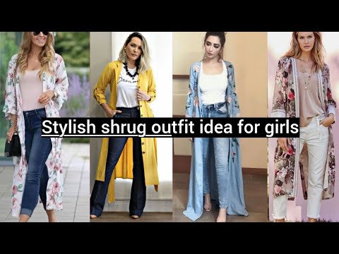 #shrug outfit ideas for girls  stylish #jeans jeans with shrug| Hashtag fashion|