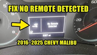 2016–2025 Chevrolet Malibu Fix No Remote Detected - Key Fob Pocket Location