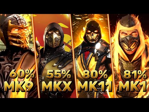 Scorpion MK9 vs MKX vs MK11 vs MK1 | Scorpion Combos