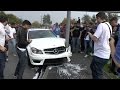 Mercedes C63 AMG CRASH REACTION At Gumball Meet