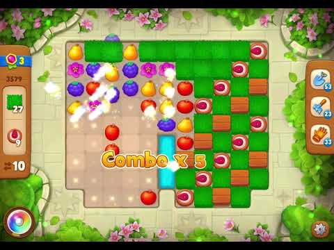 GardenScapes Level 3579 no boosters (17 moves)