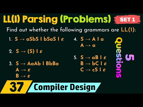 LL 1 Parsing – Solved Problems Set 1