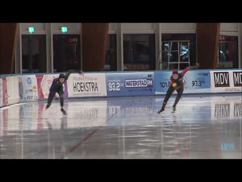 Gijs Kamp - Jasper Sinke 100m Schaatscircuit Elfstedenhal 12 januari 2020