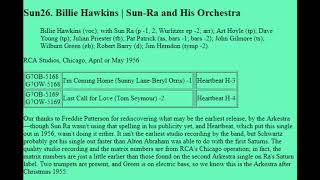 RCA Studios, Chicago April or May 1956 - Billie Hawkins, Sun-Ra and His Orchestra