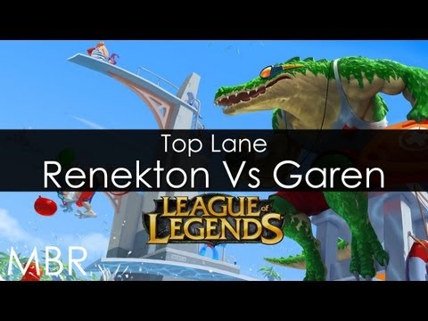 League of Legends - Renekton Top Lane Vs Garen Gameplay - Patch Note 3.11 2013 - HD