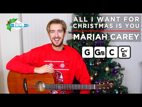 All I Want For Christmas Is You Guitar Tutorial - Easy Christmas Songs on Guitar (Mariah Carey)