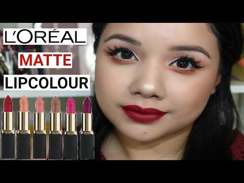 NEW L'oreal Colour Riche Matte Lipsticks // Swatches Video