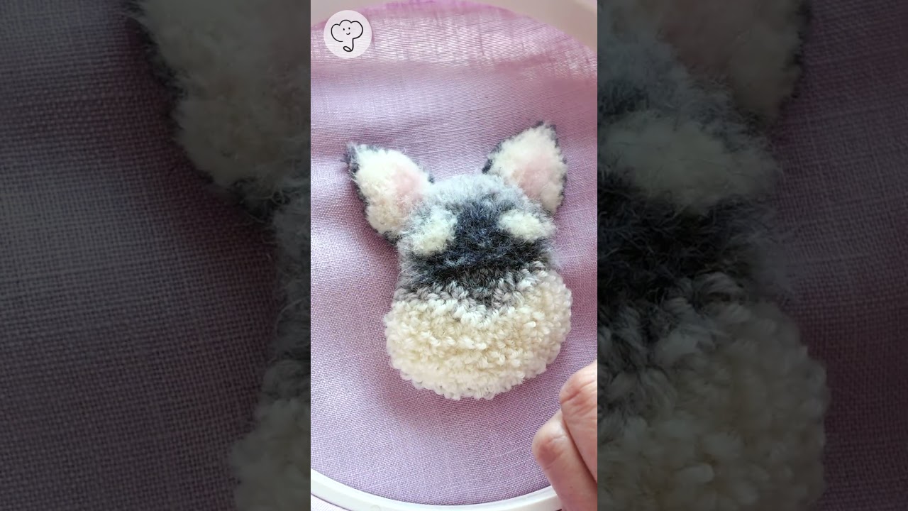 【パンチニードル】シュナウザー🐶#パンチニードル#フリーステッチングニードル#handmade#satisfying