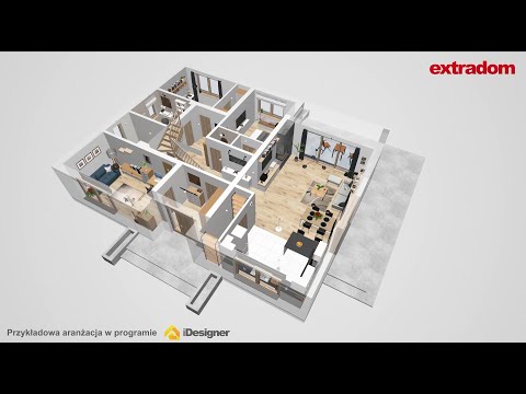 Projekt domu parterowego - dom Heros bez garażu WRL1009 - 100-150 m² - spacer 3D