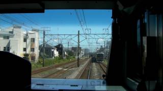 preview picture of video 'Train front view JR東海道線・前面展望 茅ヶ崎駅から辻堂駅 2011/9/14'