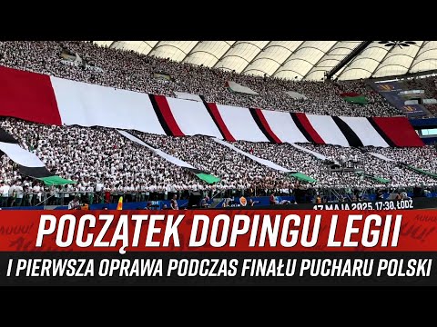 Początek dopingu Legii i pierwsza oprawa podczas finału Pucharu Polski (02.05.2025)