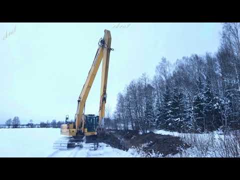 Зимняя бобровая плотина