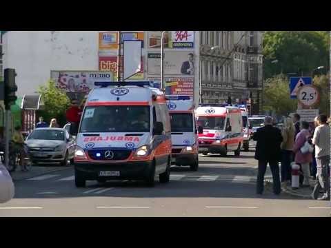 50 karetek na sygnale/50 ambulances responding - Parada karetek ulicami Raciborza 30.09.2012