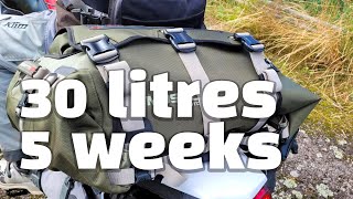 Light packing for long adventure on motorcycle