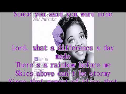 Dinah Washington     What  A Difference A Day Makes     +   lyrics
