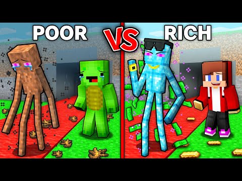 JJ and Mikey : POOR vs RICH Steal an ENDERMAN in Minecraft ! - Maizen