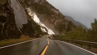 preview picture of video 'Langfossen waterfall Norway route E134,Лангфоссен водопад в Норвегии'