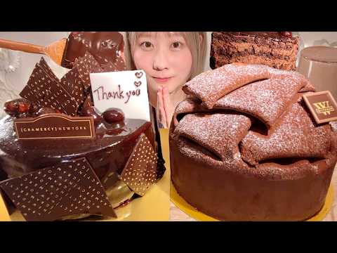 ASMR 23rd Birthday Cake 【Mukbang/ Eating Sounds】【English subtitles】