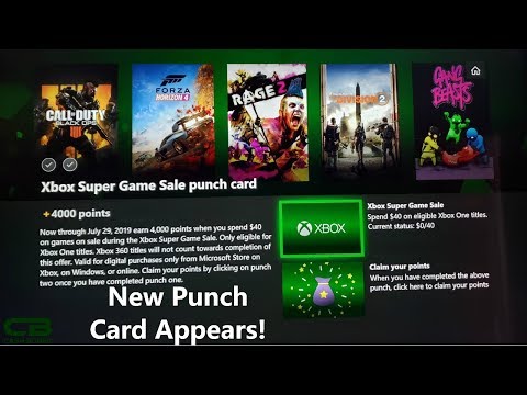 Xbox Super Game Sale Microsoft Rewards Punch Card - 4,000 Points up for Grabs!