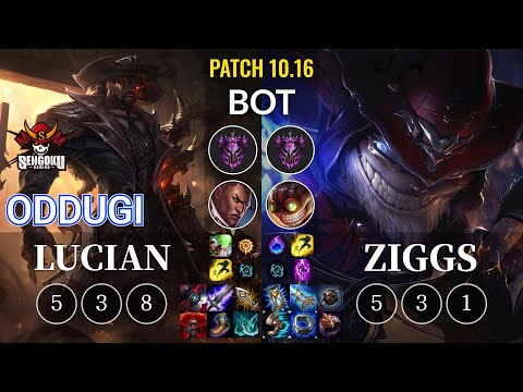 SG OdduGi Lucian vs Ziggs Bot - KR Patch 10.16