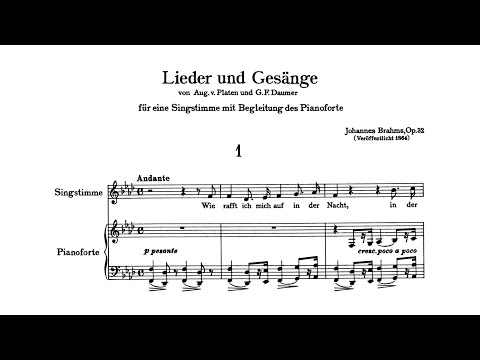 Brahms: 9 Lieder und Gesänge, Op. 32 (with Score)