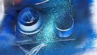 Spray Paint Art - Planets in a Misty Sky - ASMR