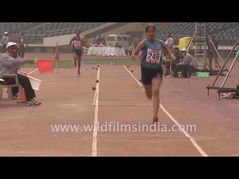 Women's triple jump competition during the CISF police games