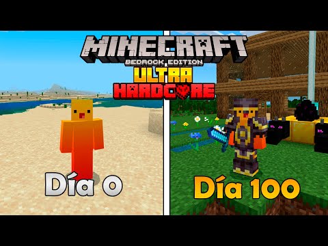 I Survived 100 Days in MINECRAFT ULTRA HARDCORE BEDROCK