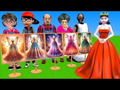 Scary Teacher 3D vs Squid Game Choose Beautiful Princess Dress vs Dressing Room 5 Times Challenger