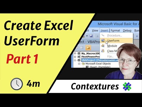 Create an Excel UserForm Part 1 of 3