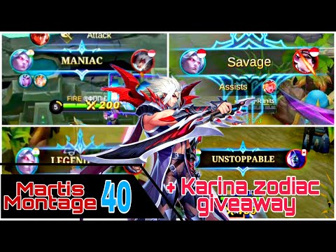 Martis montage#40 || Zodiac+Elite skin giveaway|| Immune\turret dive\savage\maniac.