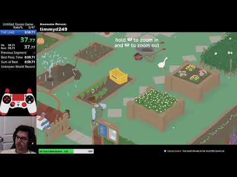 Untitled Goose Game Speedrun - Rake in the Lake - 56s [TiedWR]