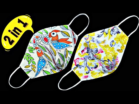 😷(2-in-1)Very Easy New Style Pattern Mask😷 - Face Mask Sewing Tutorial - Anyone Can Make This Mask😷