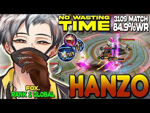 HANZO TOP 1 GLOBAL INSANE BUILD!!! NO WASTING TIME!!!FAST FARM GAMEPLAY BY FOX. - MOBILE LEGENDS