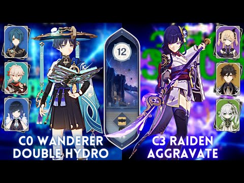 NEW SPIRAL ABYSS 3.8! C0 Wanderer 2 Hydro & C3 Raiden Aggravate | Floor 12 - 9⭐