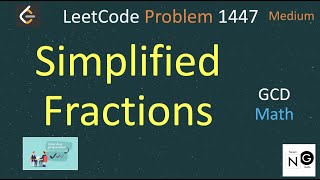 YouTube video 'simplified fractions | simplified fractions leetcode | leetcode 1447 | math gcd'