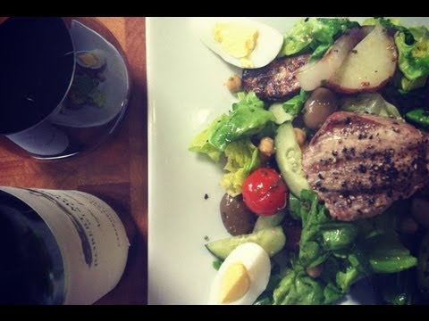 Fire Roasted Nicoise Salad with Robert Mondavi Cabernet Sauvignon