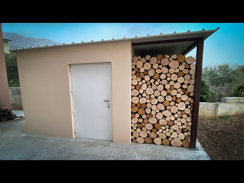 Backyard shed/wood storage build-TIMELAPSE (4 months in 10 minutes)